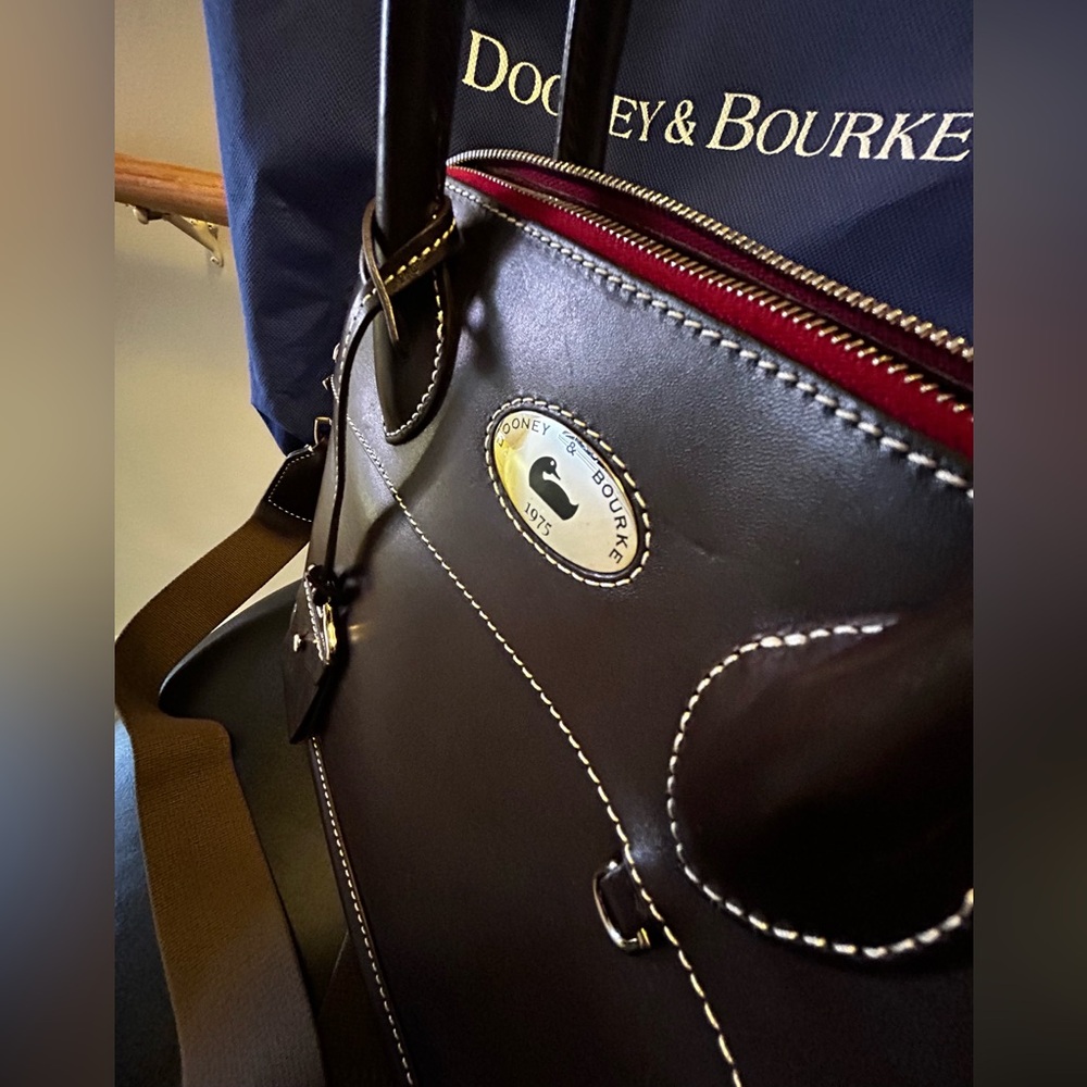 Dooney Bourke Toscana Florentine somed satchel, ESPRESSO, comes with dust bag - Picture 9 of 10